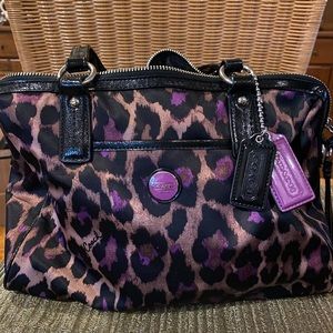 Satin Animal Print Coach Bag